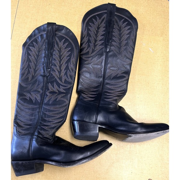 Lucchese Knee High Sorrel Women's Leather Cowgirl Cowboy Boots Size 8 - Picture 4 of 6